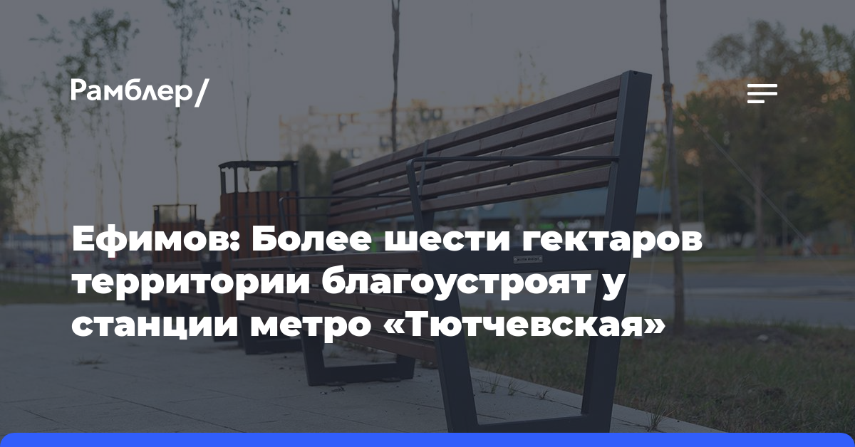 Ефимов: Более шести гектаров территории благоустроят у станции метро «Тютчевская»