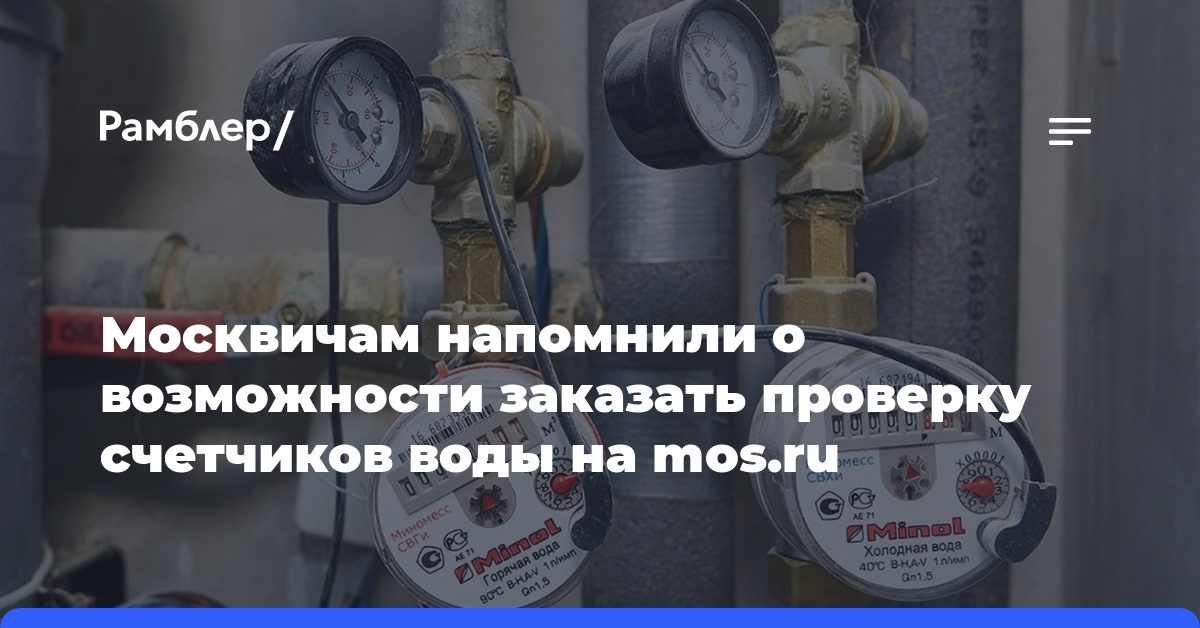 Москвичам напомнили о возможности заказать проверку счетчиков воды на mos.ru