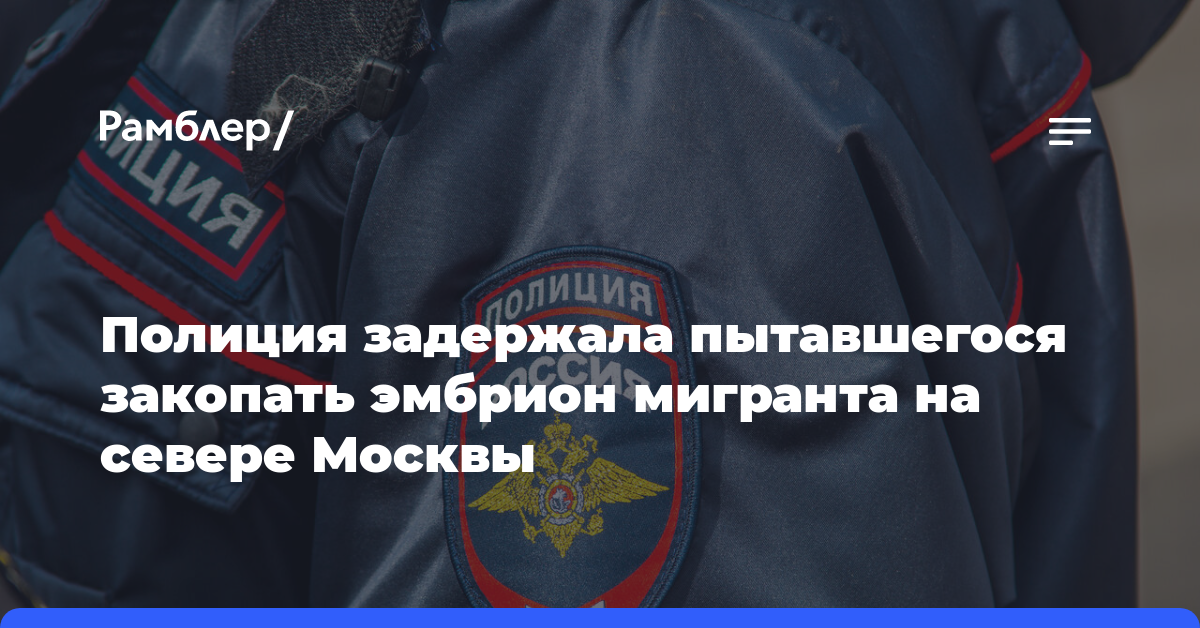 Полиция задержала пытавшегося закопать эмбрион мигранта на севере Москвы
