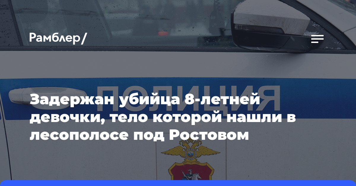 Задержан убийца 8-летней девочки, тело которой нашли в лесополосе под Ростовом