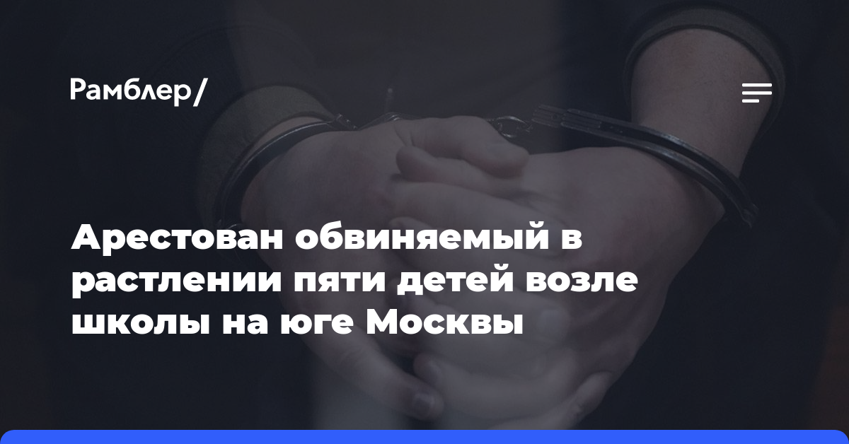 Арестован обвиняемый в растлении пяти детей возле школы на юге Москвы