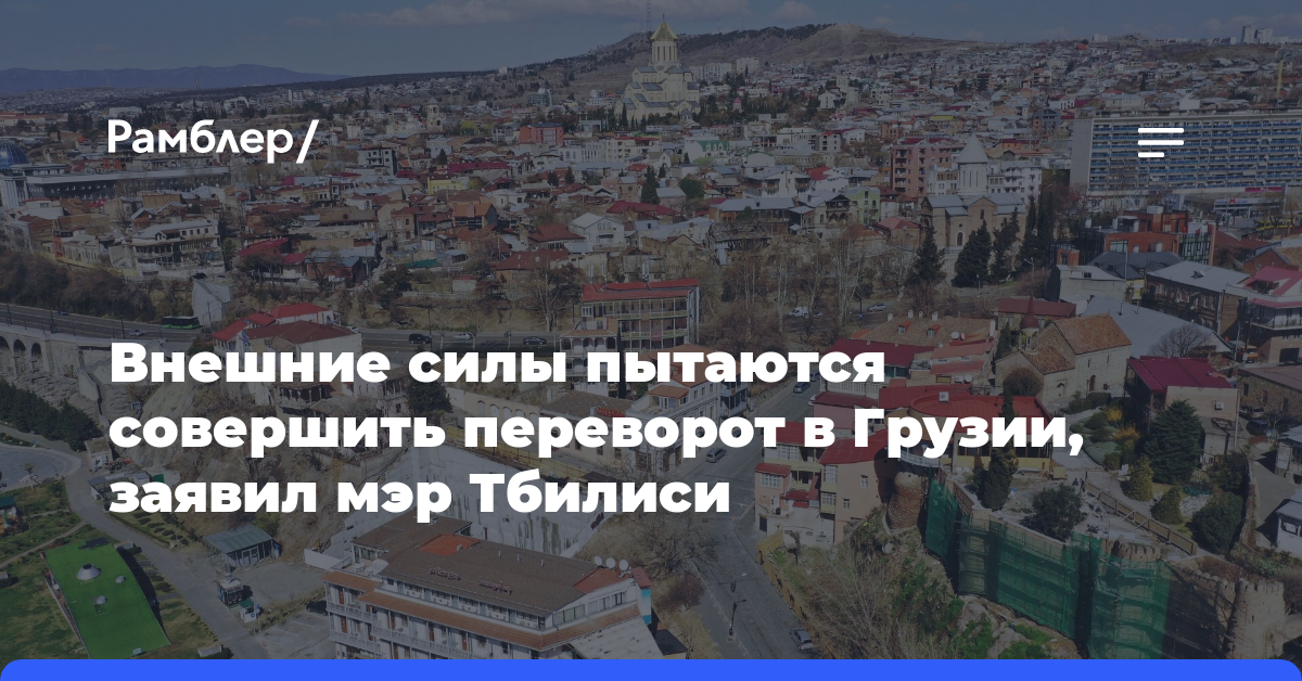 Внешние силы пытаются совершить переворот в Грузии, заявил мэр Тбилиси