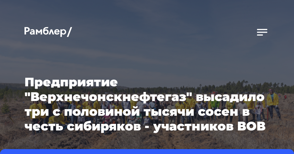 Предприятие «Верхнечонскнефтегаз» высадило три с половиной тысячи сосен в честь сибиряков — участников ВОВ
