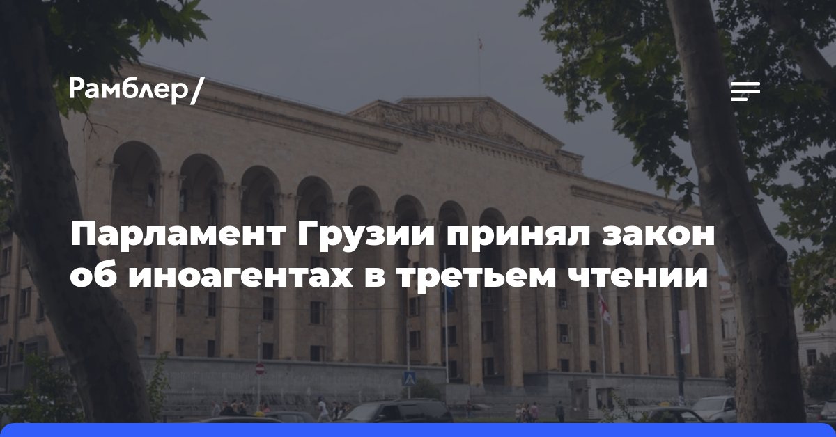 Парламент Грузии принял закон об иноагентах в третьем чтении