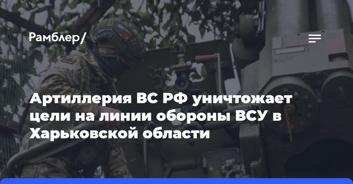 Артиллерия ВС РФ уничтожает цели на линии обороны ВСУ в Харьковской области