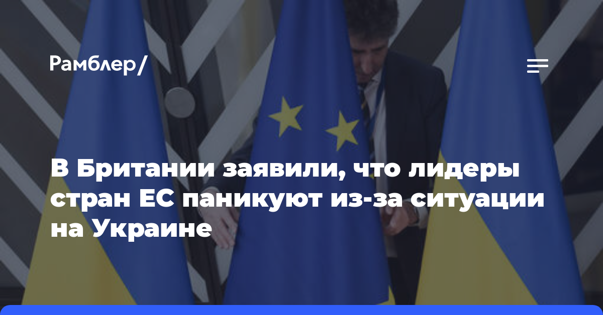 В Британии заявили, что лидеры стран ЕС паникуют из-за ситуации на Украине