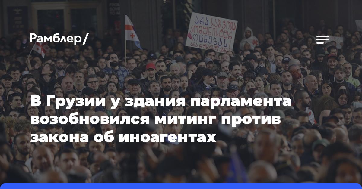 В Грузии у здания парламента возобновился митинг против закона об иноагентах