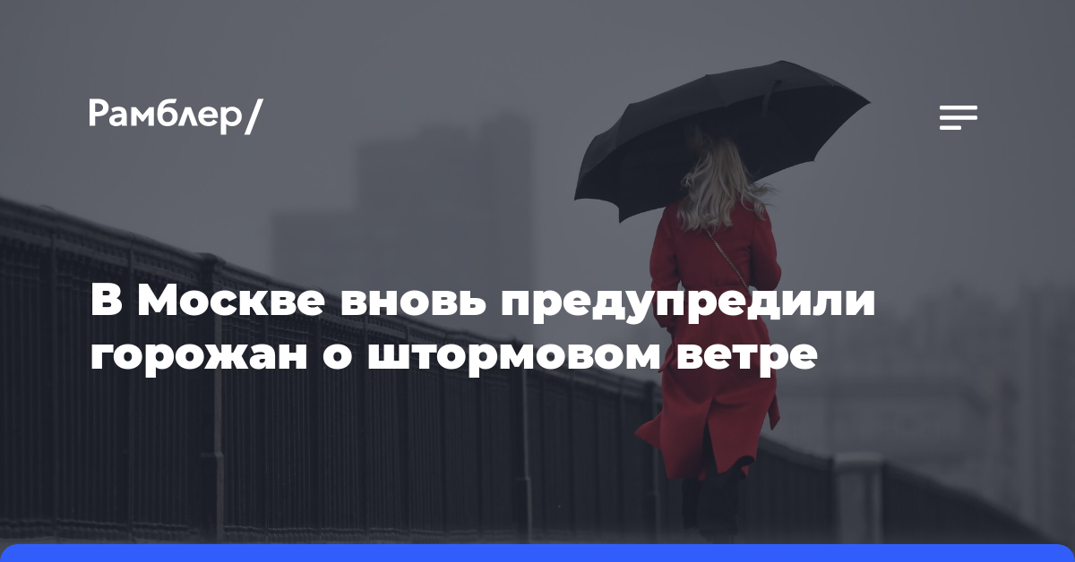 В Москве вновь предупредили горожан о штормовом ветре