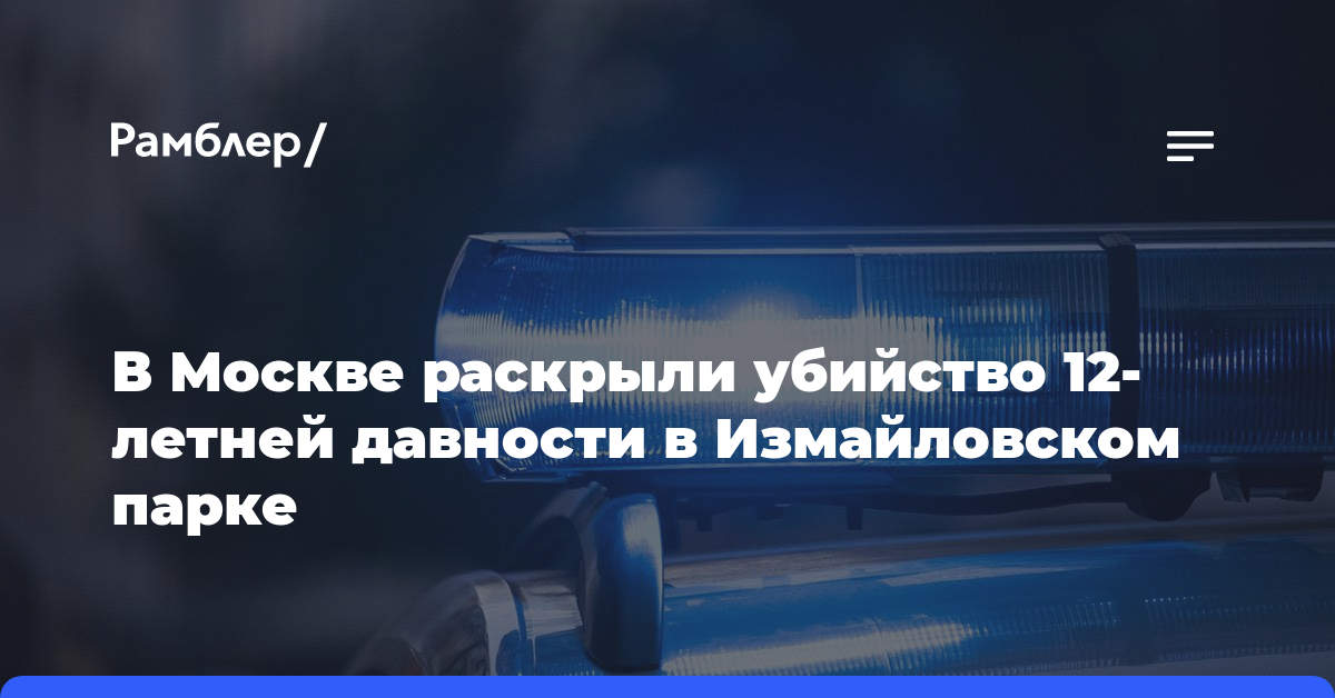 В Москве раскрыли убийство 12-летней давности в Измайловском парке
