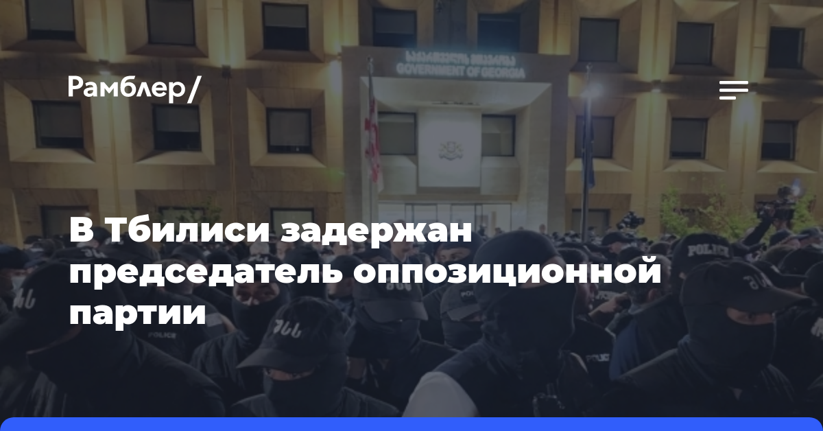 В Тбилиси задержан председатель оппозиционной партии
