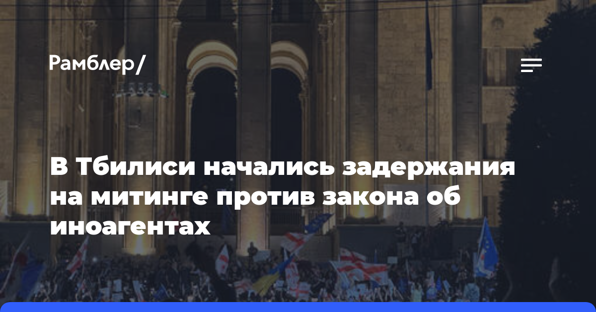 В Тбилиси начались задержания на митинге против закона об иноагентах