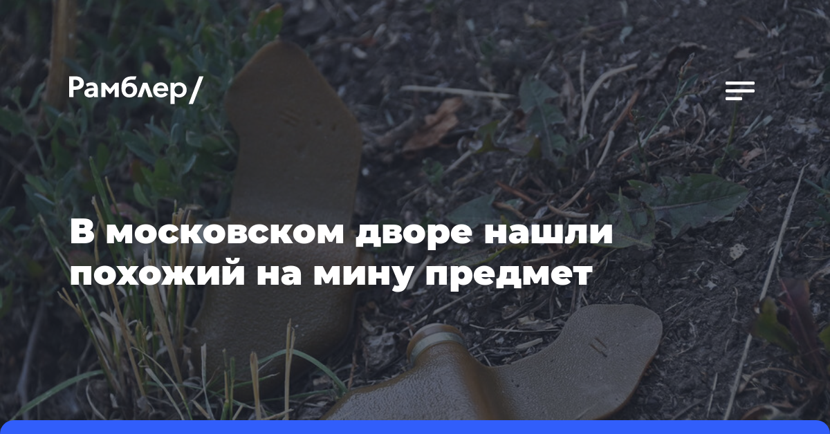 В московском дворе нашли похожий на мину предмет