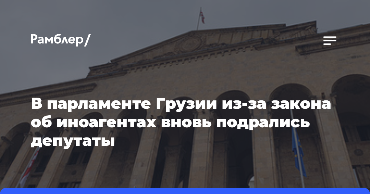 В парламенте Грузии из-за закона об иноагентах вновь подрались депутаты