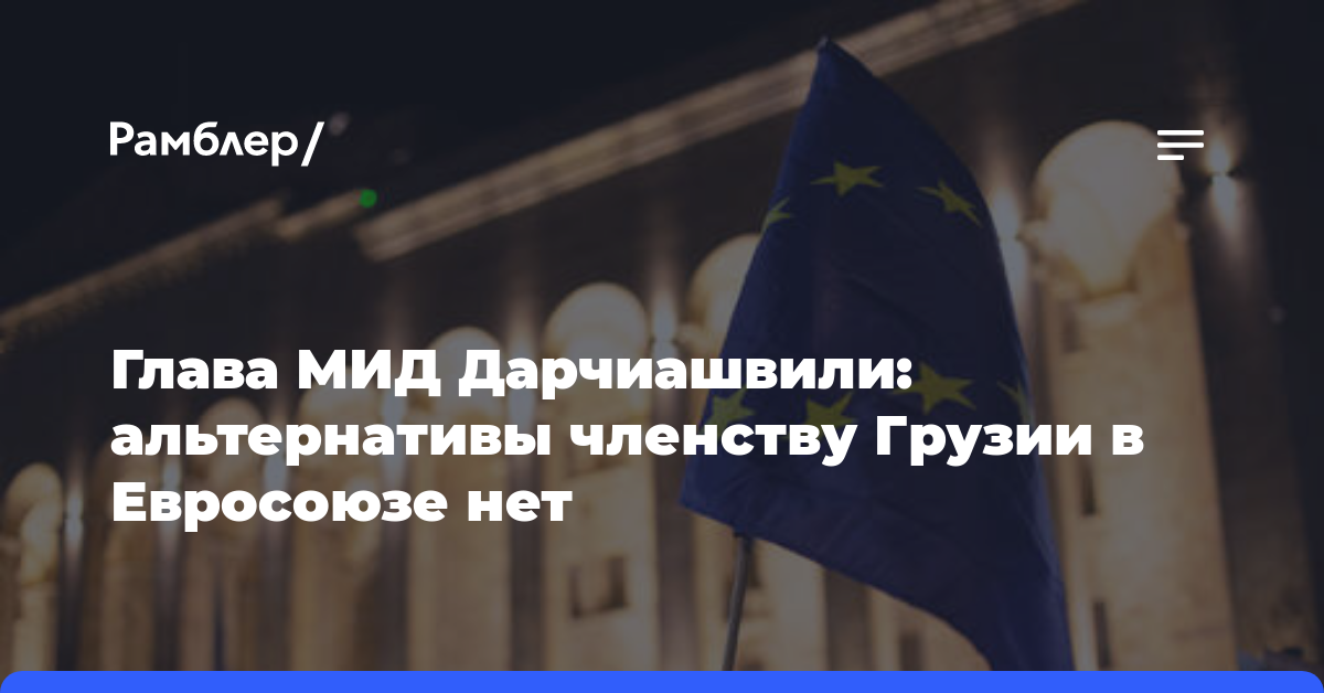 Глава МИД Дарчиашвили: альтернативы членству Грузии в Евросоюзе нет