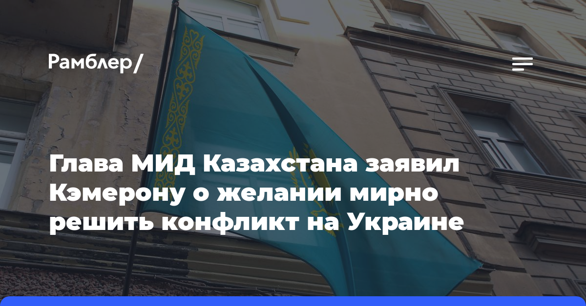 Глава МИД Казахстана заявил Кэмерону о желании мирно решить конфликт на Украине