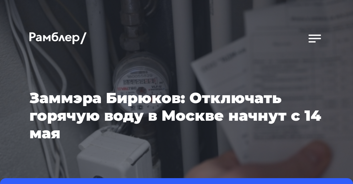 Заммэра Бирюков: Отключать горячую воду в Москве начнут с 14 мая