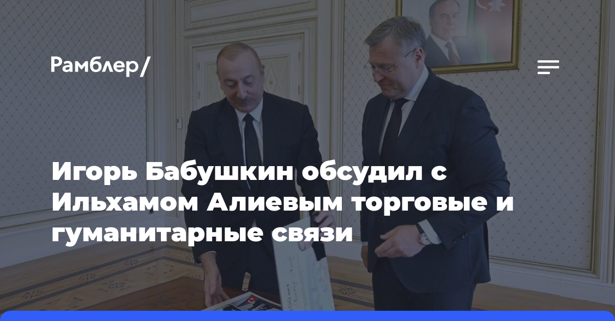 Игорь Бабушкин обсудил с Ильхамом Алиевым торговые и гуманитарные связи
