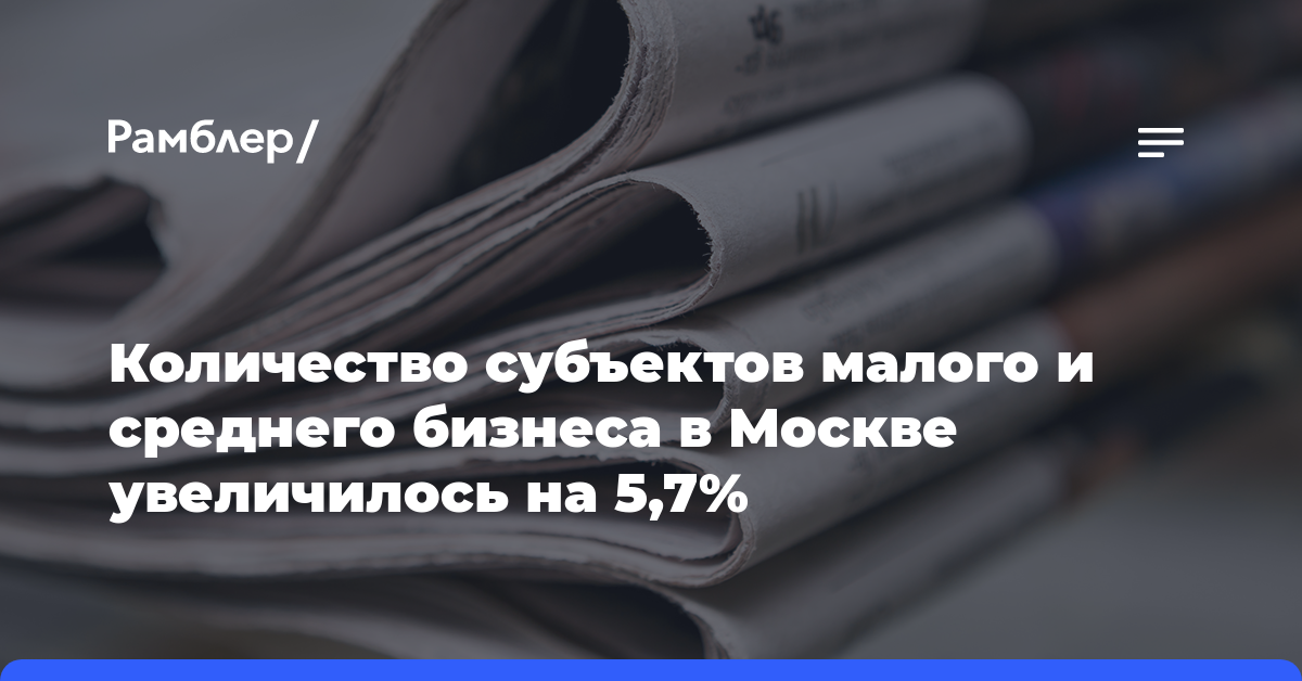Количество субъектов малого и среднего бизнеса в Москве увеличилось на 5,7%