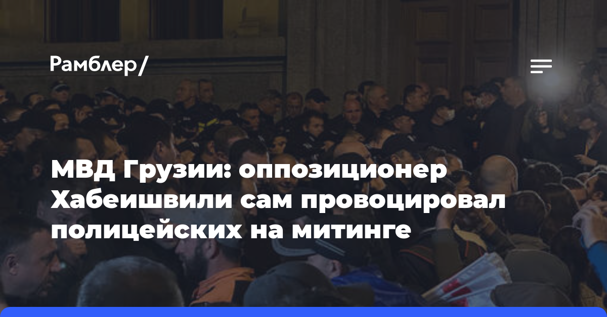 МВД Грузии: оппозиционер Хабеишвили сам провоцировал полицейских на митинге