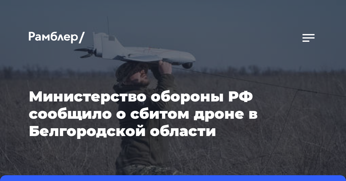 Министерство обороны РФ сообщило о сбитом дроне в Белгородской области