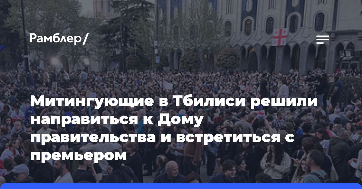 Митингующие в Тбилиси решили направиться к Дому правительства и встретиться с премьером