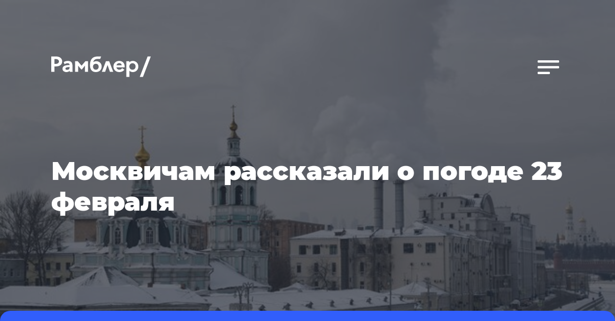 Москвичам рассказали о погоде 23 февраля
