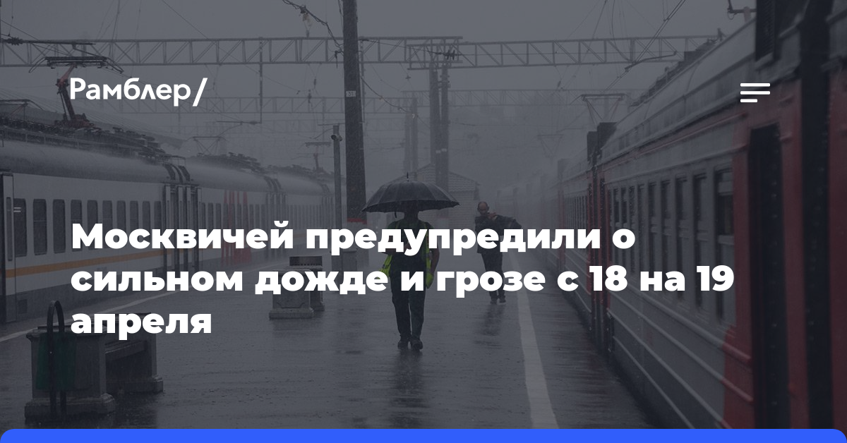 Москвичей предупредили о сильном дожде и грозе с 18 на 19 апреля