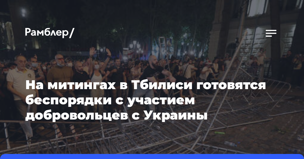 На митингах в Тбилиси готовятся беспорядки с участием добровольцев с Украины