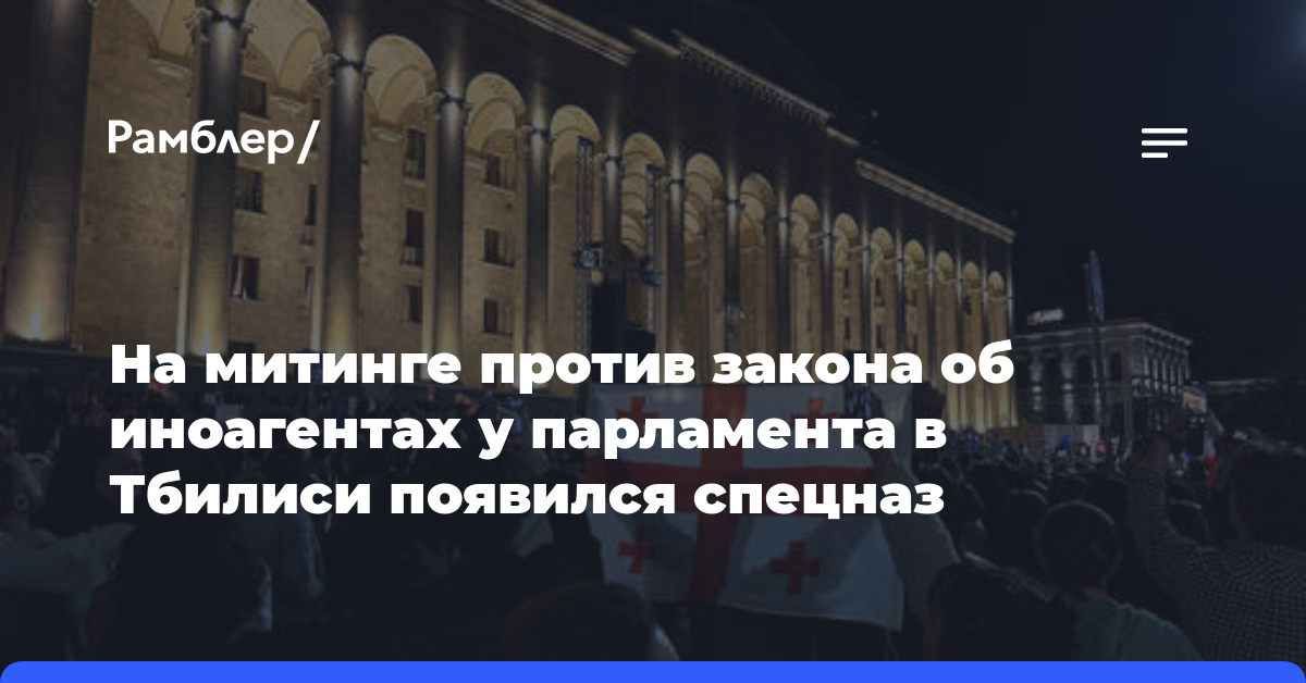 На митинге против закона об иноагентах у парламента в Тбилиси появился спецназ