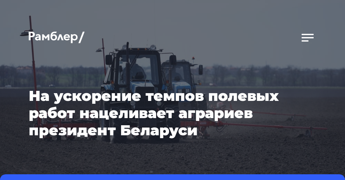 На ускорение темпов полевых работ нацеливает аграриев президент Беларуси