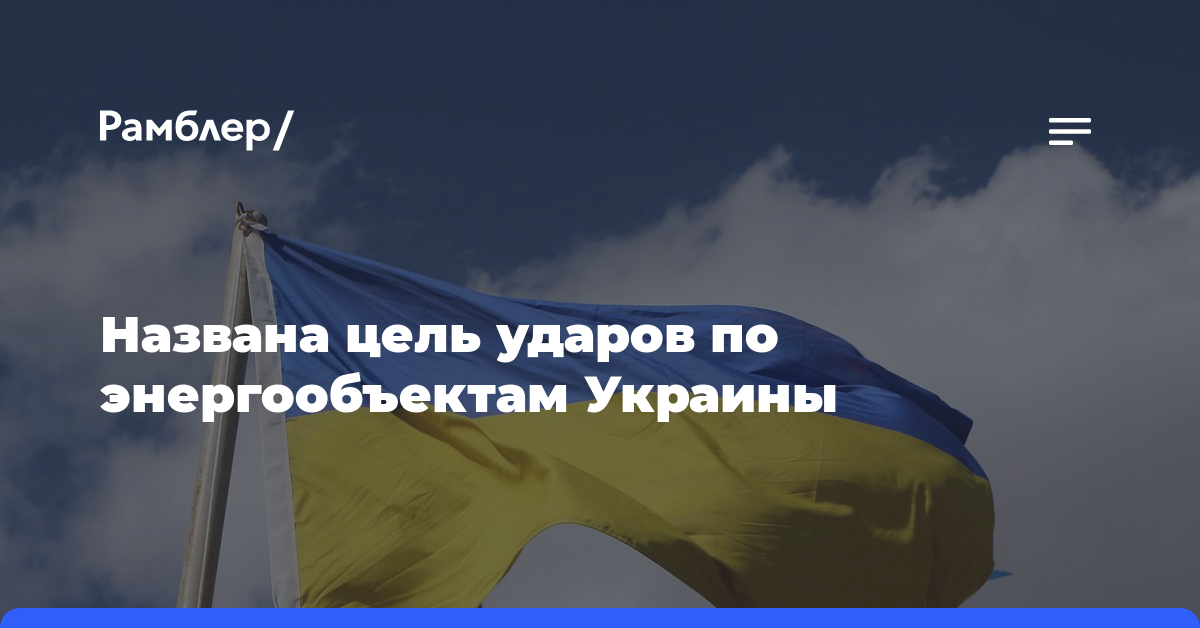 Названа цель ударов по энергообъектам Украины