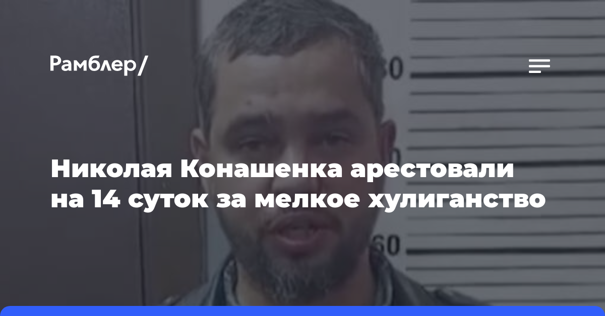 Николая Конашенка арестовали на 14 суток за мелкое хулиганство