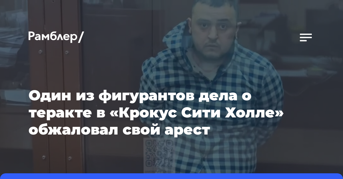 РИА Новости: фигурант дела о теракте в «Крокусе» Исломов обжаловал свой арест