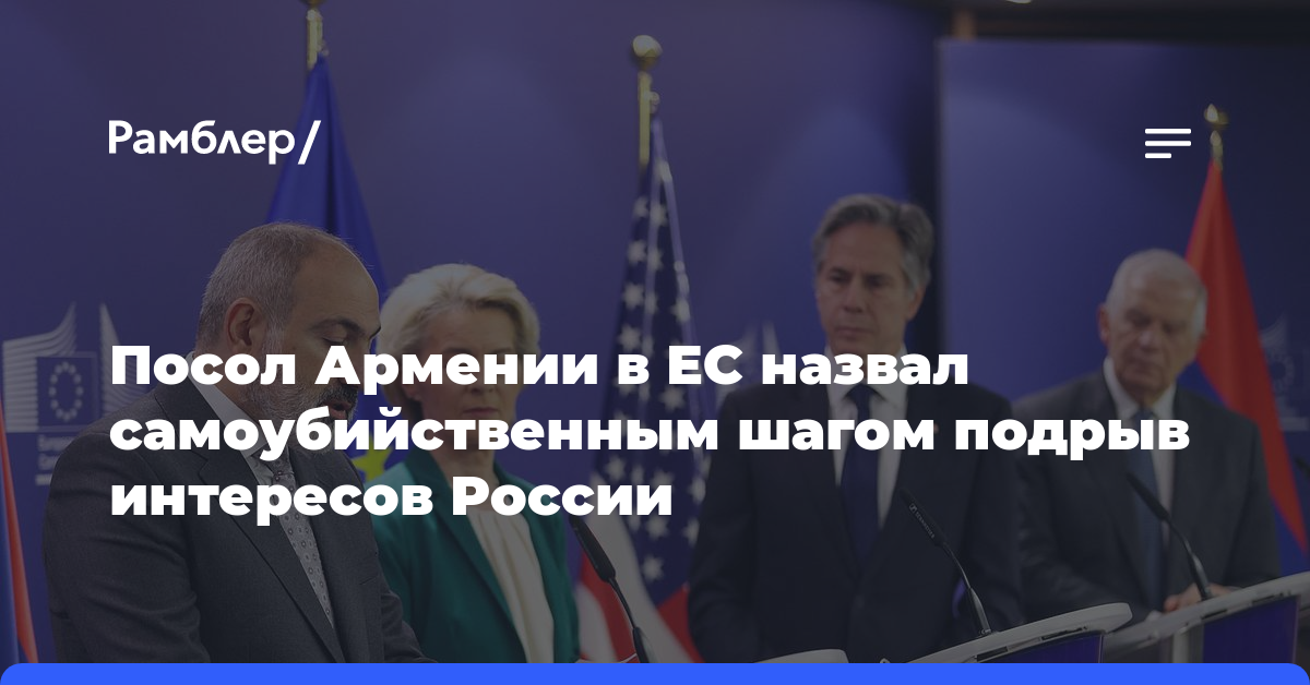 Посол Армении в ЕС назвал самоубийственным шагом подрыв интересов России