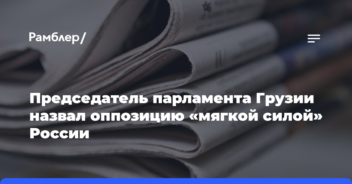 Председатель парламента Грузии назвал оппозицию «мягкой силой» России