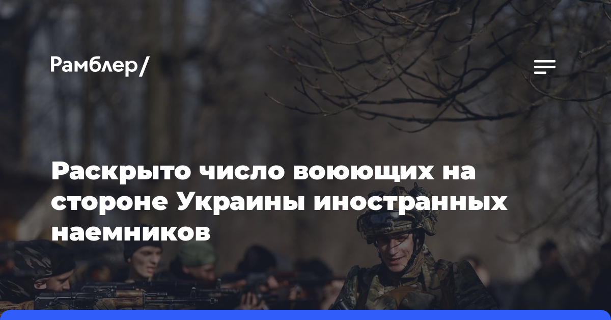 Раскрыто число воюющих на стороне Украины иностранных наемников