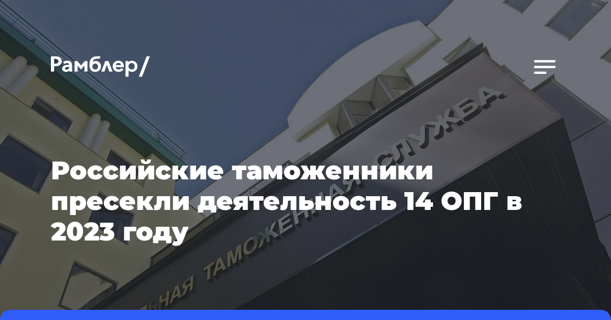 Российские таможенники пресекли деятельность 14 ОПГ в 2023 году