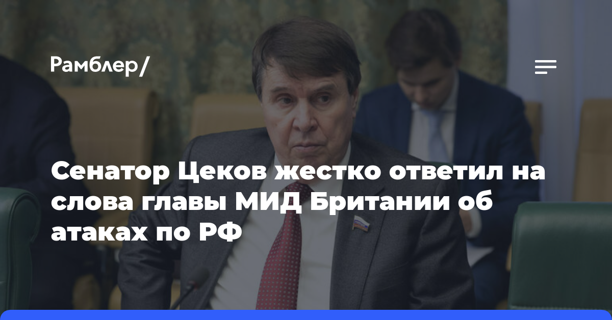 Сенатор Цеков жестко ответил на слова главы МИД Британии об атаках по РФ