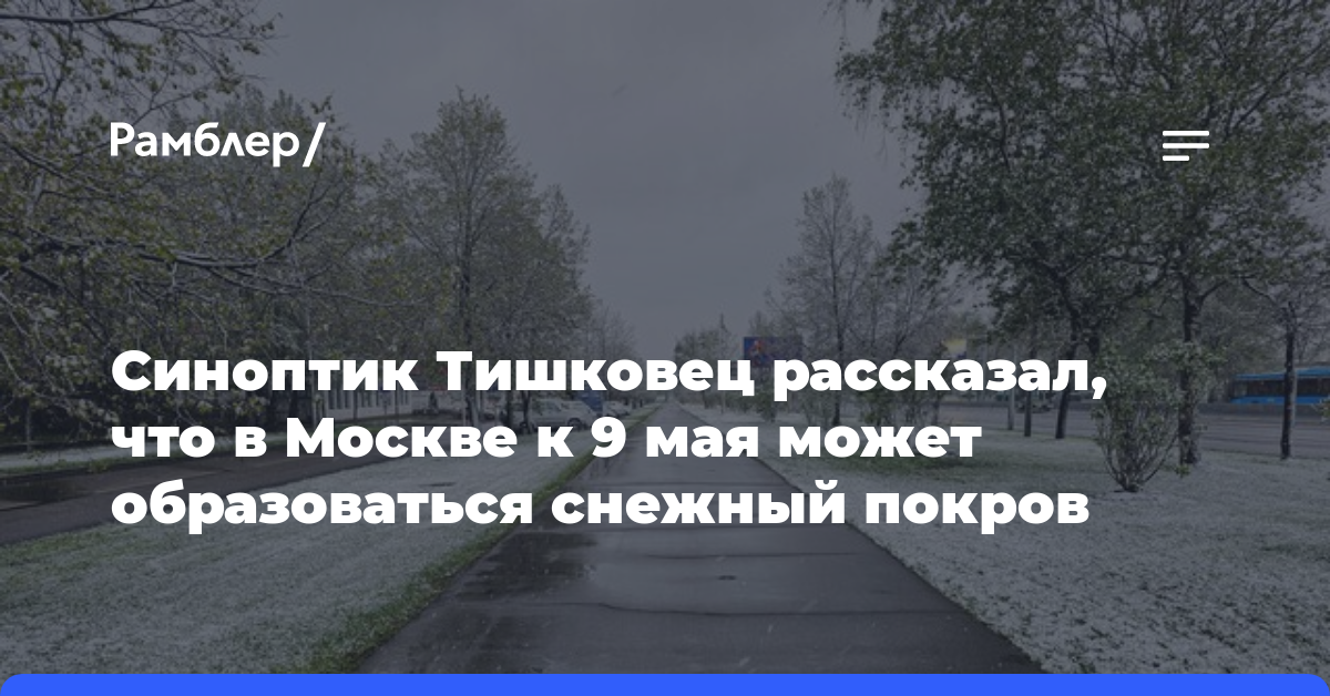 Синоптик Тишковец рассказал, что в Москве к 9 мая может образоваться снежный покров