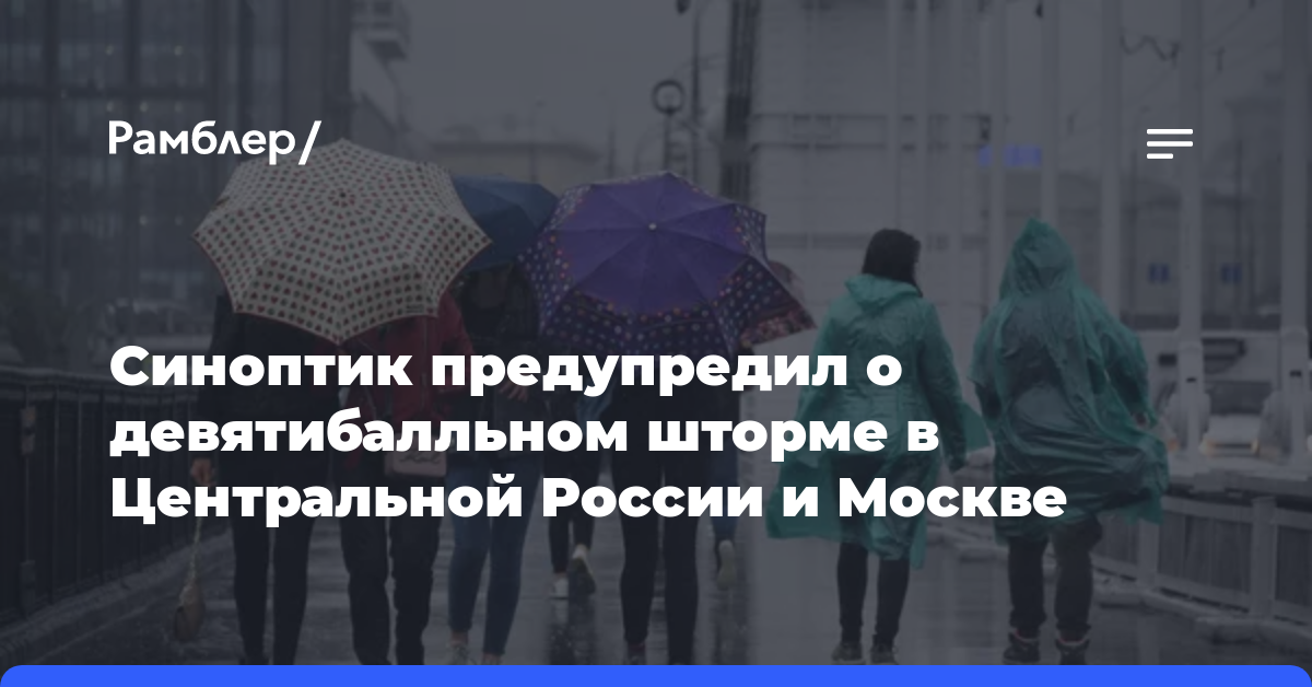Синоптик предупредил о девятибалльном шторме в Центральной России и Москве