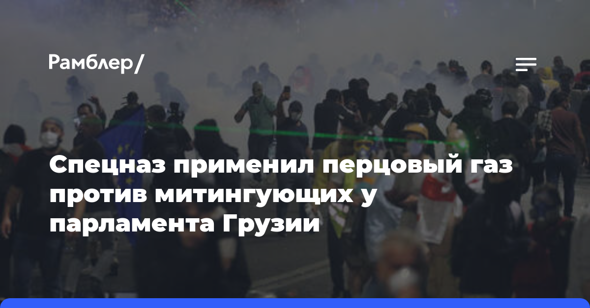 Спецназ применил перцовый газ против митингующих у парламента Грузии