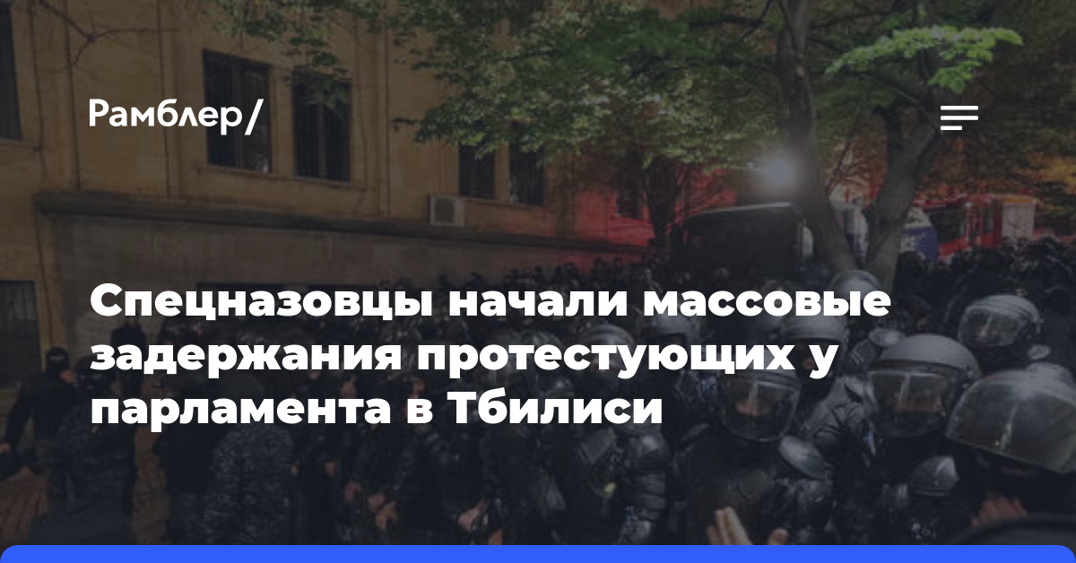Спецназовцы начали массовые задержания протестующих у парламента в Тбилиси