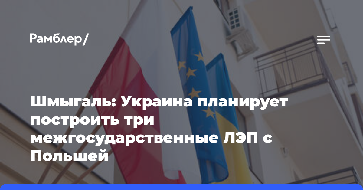 Шмыгаль: Украина планирует построить три межгосударственные ЛЭП с Польшей