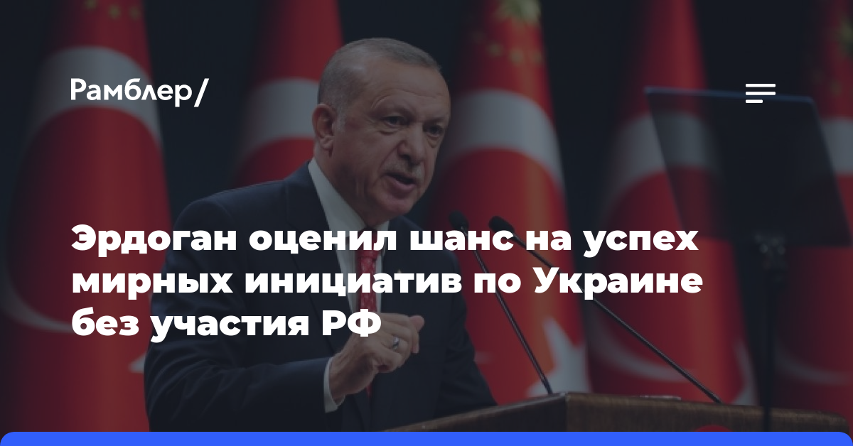 Эрдоган заявил о безуспешности мирных инициатив по Украине без участия РФ