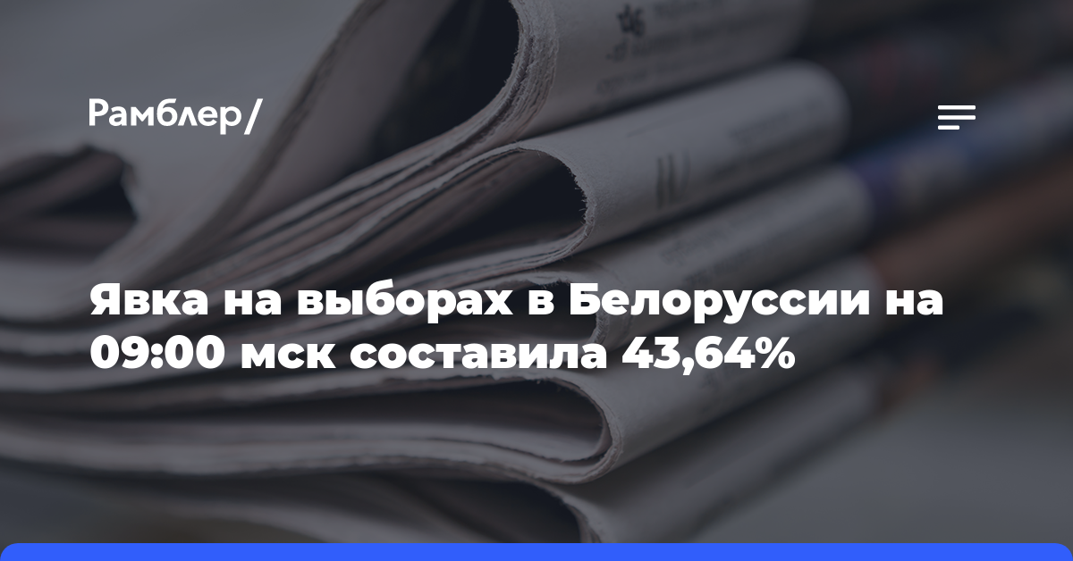Явка на выборах в Белоруссии на 09:00 мск составила 43,64%